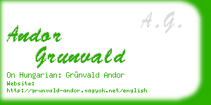 andor grunvald business card