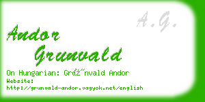 andor grunvald business card